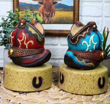 Set Of 2 Turquoise And Maroon Western Cowboy Pair of Boots Mini LED Night Lights - £33.48 GBP