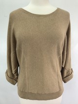 Chico&#39;s Sweater Blouse Sz 1 Brown Dolman Sleeve Rabbit Hair Blend Casual... - £19.46 GBP