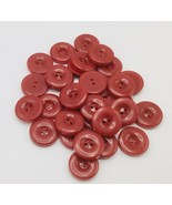 Lot of 30 - Red Casein Plastic Buttons 2 Hole Carved Center - £15.63 GBP