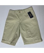 Polo Ralph Lauren Shorts Boys 20 Khaki Embroidered Flat Front Chino - $389.11 MXN