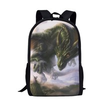 Bule Dragon 3D Back to High School Bags for Kids Teen Girls Large Capacity Bagpa - £42.68 GBP