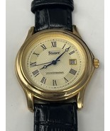 STAUER Men's Metropolitan Watch 17086 3ATM Stauer Black Leather Strap - £31.15 GBP