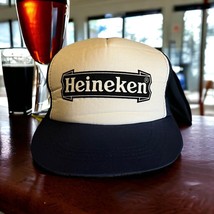 VTG Heineken Beer Foam Snapback Trucker Hat Beautiful Condition - £13.20 GBP