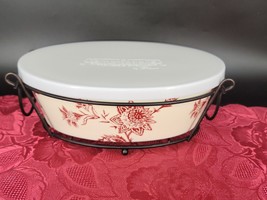 Temptations By Tara Old World Cranberry Red 1.5 QT Casserole Server 3 Pieces Set - £17.39 GBP