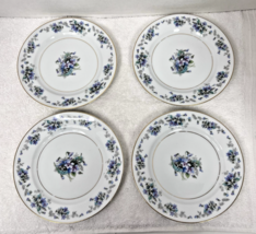 4 Noritake Japan Violette 3054 Bread Cake Plates 6.5” Nice Shape Purple ... - $24.26