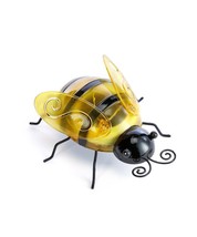 Solar Bumble Bee Figurine Mountable Black Yellow 6" long Illuminate the Night