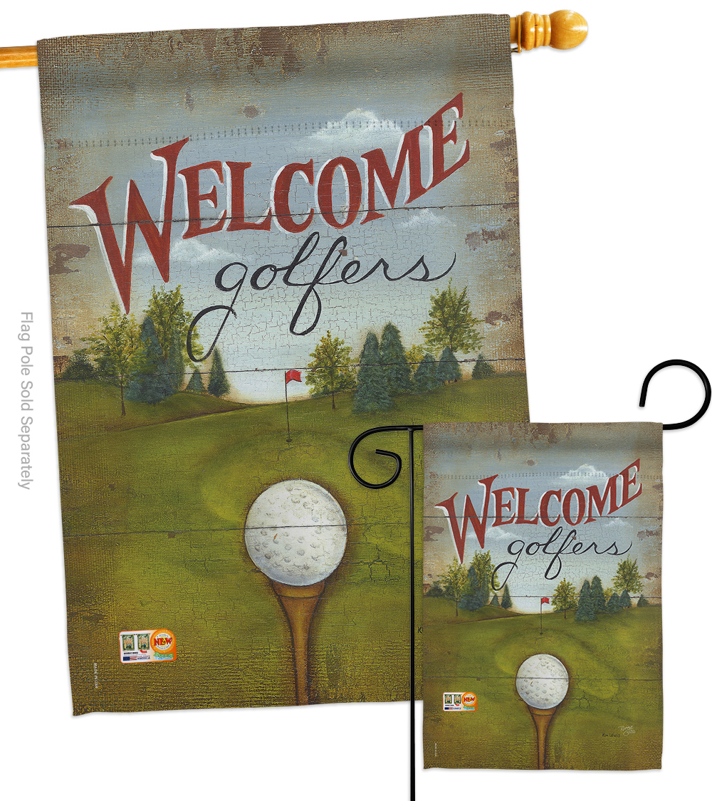 Primary image for Welcome Golfers - Impressions Decorative Flags Set S109064-BO