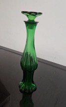 VINTAGE AVON EMERALD GREEN GLASS PERFUME DECANTER BOTTLE WITH GLASS STOP... - $9.89