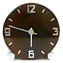 1930s French Art Deco Walnut Round Table Clock - $94.05