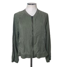 American Eagle Outfitters Tencel Bomber Jacket in Olive Green Size Large - £22.16 GBP