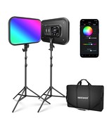 NEEWER 18.3&quot; RGB LED Video Light Panel with App Control Stand Kit 2 Pack... - £394.24 GBP