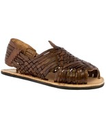 Mens Light Brown Sandals Mexican Huarache Real Leather Handmade Woven Op... - £23.46 GBP