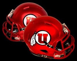 Utah Utes Ncaa College Satin Red Finish Riddell Football Mini Helmet - £55.38 GBP