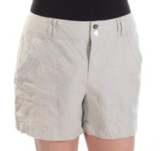 allbrand365 designer Womens Linen Shorts color Toad Beige Size 14 - £38.50 GBP