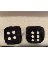 2 Plush Black Hanging Dice with Window Suction Cup 2.5&quot; *NEW* - $10.92 CAD