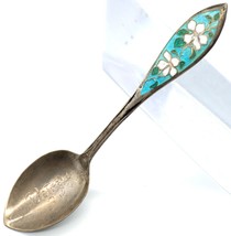 Sterling Silver Souvenir Spoon Victoria B.C. Cloisonne Flowers  Breadner... - £15.93 GBP