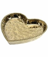 Heart CER2642G Serving Dish Bowl Love is in the Air Ceramic 7&quot; L Gold - $51.59 CAD