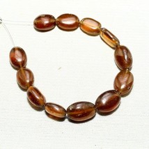 30.70cts Natural Hessonite Oval Beads Loose Gemstone 12pcs Size 7x6mm To 10x7mm - £5.30 GBP