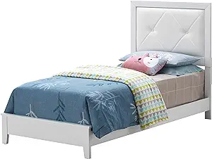 Glory Furniture Primo , White Twin Bed, 52&quot;H X 43&quot;W X 80&quot;D, - £318.66 GBP