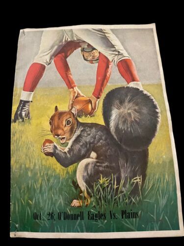 Plains Cowboys O&#39;Donnell Eagles Football Program 1960s Texas Coke Ads Vtg - $22.29