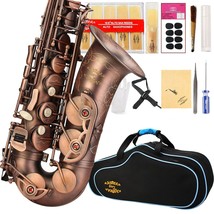 High Grade Antique Finish Series Pr1, E Flat Alto Saxophone With 11Reeds... - £378.31 GBP