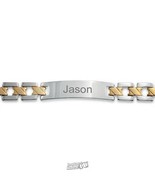2-Tone ID Bracelet Two Toned Stainless Steel Monogrammed &quot;Camoren&quot; - £26.11 GBP