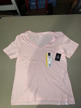 Members Mark Ladies Essential V-Neck Short Sleeve Tee Pink Size M - £3.11 GBP