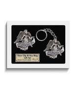 NEVER DRIVE FASTER Guardian Angel Silver-tone Visor Clip and Key Ring Set - $40.30 CAD
