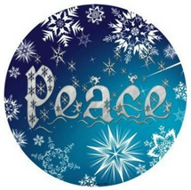 Peace Christmas Snowflake Winter Novelty Metal Circle Sign 12" Wall Decor - DS - $21.95