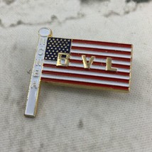 NCWBA BVL US Flag Lapel Pin Fashion Jewelry Gold Toned Red White Blue - £4.45 GBP