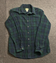 LL Bean Scotch Plaid Flannel Shirt Traditional Fit Men&#39;s Medium Reg Blue... - $18.75