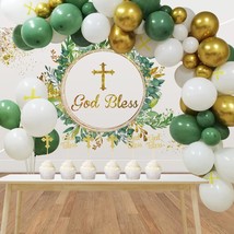 Baptism Decorations Set - Mi Bautizo Decorations With Greenery God Bless Baptism - £26.58 GBP