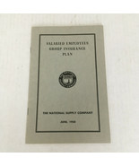 vintage 1950 the national supply company salaried employees group insura... - $19.75