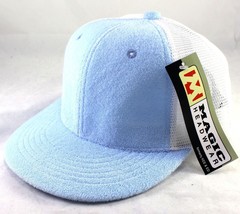 Mesh / Terry Cloth Baseball Cap Hat by Magic Headwear Trucker NWT Baby Blue - £3.94 GBP