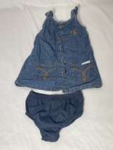 Baby girl Calvin Klein denim dress with matching diaper cover-sz 12 months - £9.55 GBP