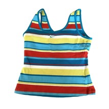 Nike Womens Size Medium Striped Tank Top Shirt Ribbed Sleeveless Blue Wh... - £10.04 GBP