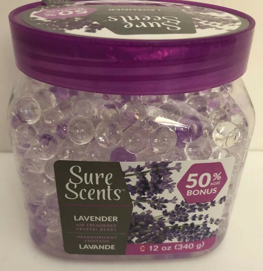 AIR FRESHENER CRYSTAL BEADS LAVENDER 12 ounces By Sure Scents-RARE-SHIPS... - $14.14