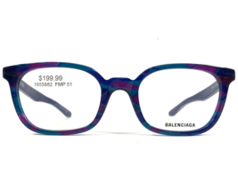 Balenciaga Eyeglasses Frames BB0017O 004 Blue Purple Gold Rainbow 51-21-140 - $140.04
