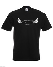 Mens T-Shirt Quote Don&#39;t Dream Your Life Live Your Dreams, Inspirational Shirt - £19.73 GBP