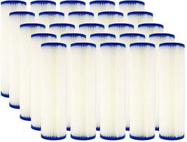 1 Micron 10&quot; x 2.5&quot; Pleated Sediment Water Filter Cartridge | Pack of 25 - £68.91 GBP