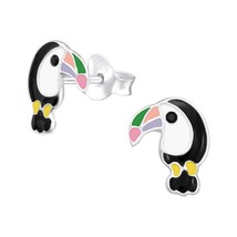 Hornbill 925 Silver Stud Earrings with Crystals - £11.19 GBP