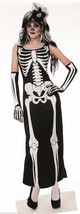 Bone Collection Long Black Sleeveless Skeleton Bone Print Dress Adult Size 14/16 - £18.21 GBP