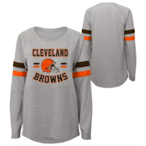 NFL Cleveland Browns Girls&#39; Long Sleeve Fashion T-Shirt - £3.52 GBP