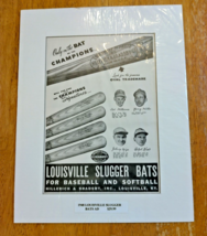 1948 Louisville Slugger Matted Bat Print Ad Hillerich And Bradsby Co. - $26.96