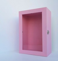 Extra Deep Pink Chiffon Shadow Box Glass door 5.7&quot; x 8.5&quot; x 3.3&quot; Memory box - $656.20 MXN