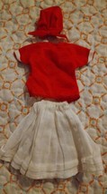 EC Vintage Barbie  Silk n Fancy Red top, white linen skirt &amp; head wrap - £14.93 GBP