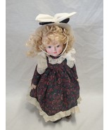 Circa 1990s 16&quot; Porcelain Collector Doll Blonde Hair with hat and stand - £15.58 GBP