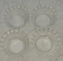 Set Of 4 PYREX #463 Clear Custard Cups Small Bowls Scalloped FlutedEdge ... - $28.04