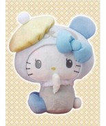 Japan Panda Hello Kitty Artist Hat &amp; Ribbon Big plush ver.1 35cm Birthda... - $50.21