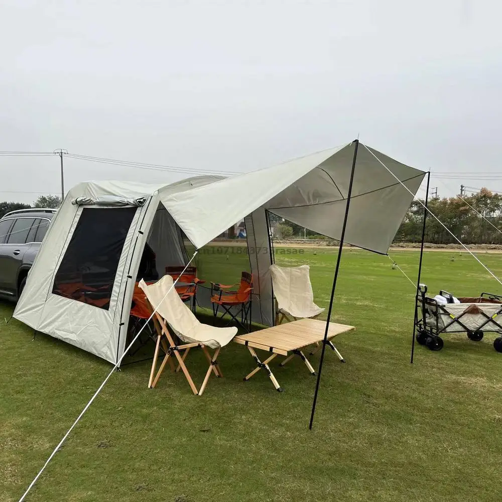 4-6 People Tent Auto Rear SUV Tent Motorhome For Car Trunk Sunshade Rain... - £184.12 GBP+